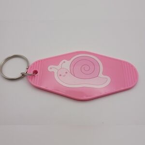 Motel Keychain Custom Retro Styled Pink Snail Keyring